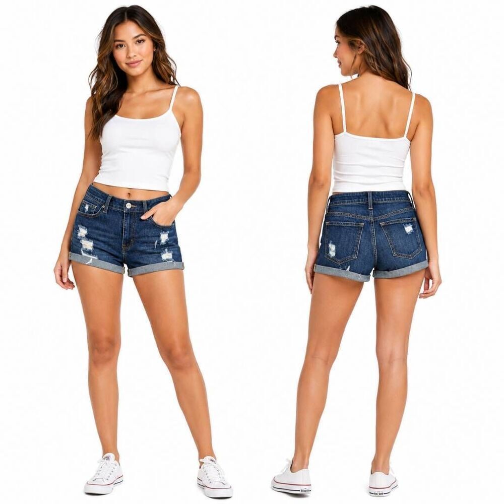 Maurices Distressed Cuffed Denim Shorts Womens 12